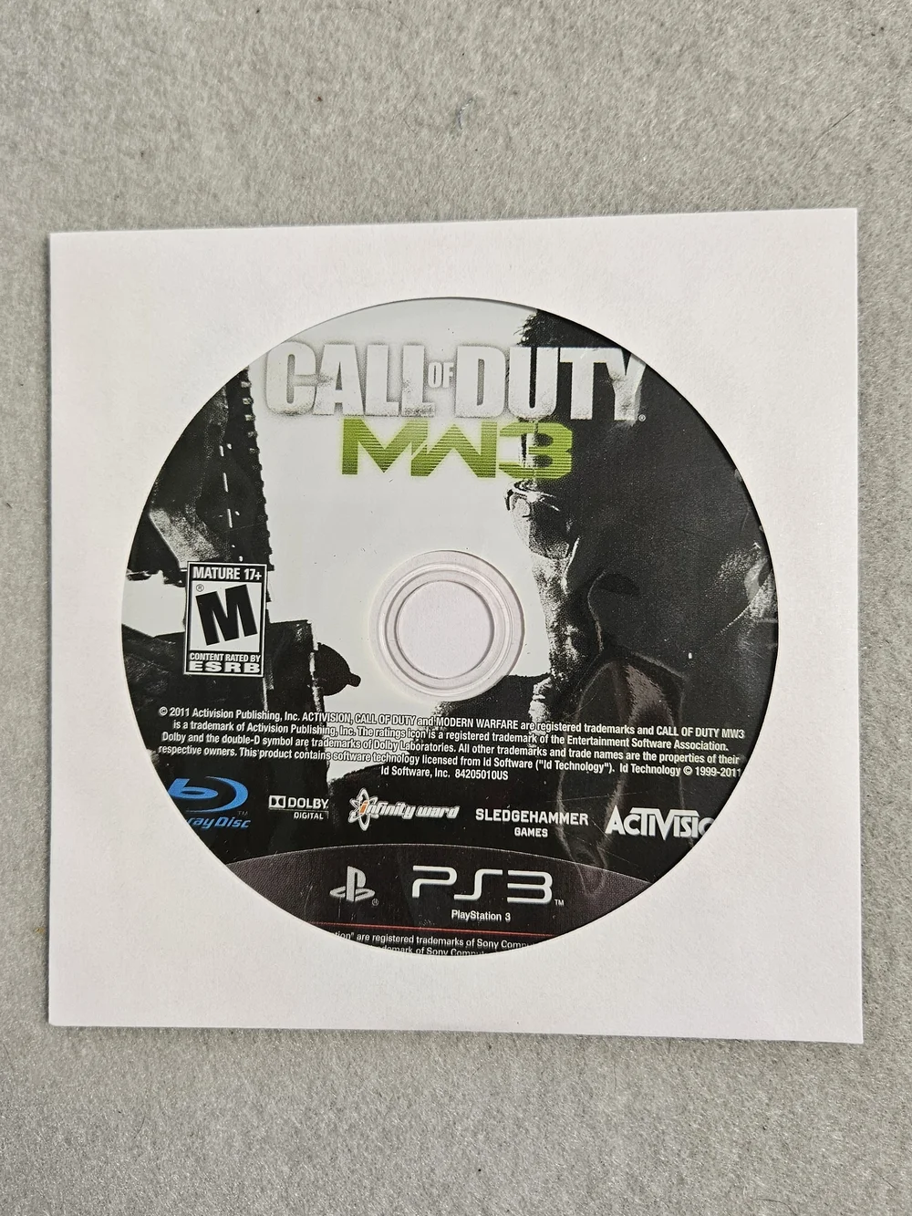 Call of Duty Modern Warfare 3 MW3 PS3 Game Disc